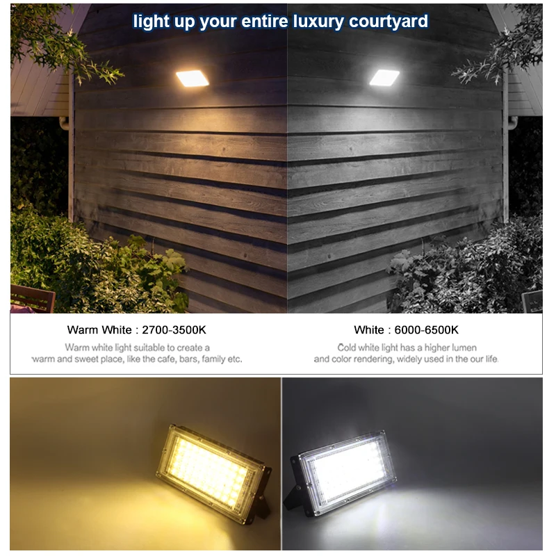 LED Grow Lamp 50W 100W 150W AC 220V Full Spectrum Flood Light Reflector Greenhouse Hydroponic Floodlight Phyto Flower Lamp LED