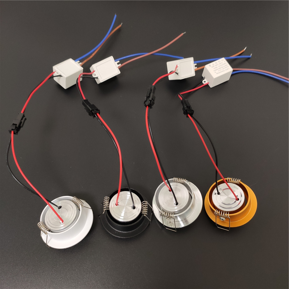Mini luz descendente led 3W 1W foco regulable luces empotrables ac85-265v luz de techo aluminio 52mm