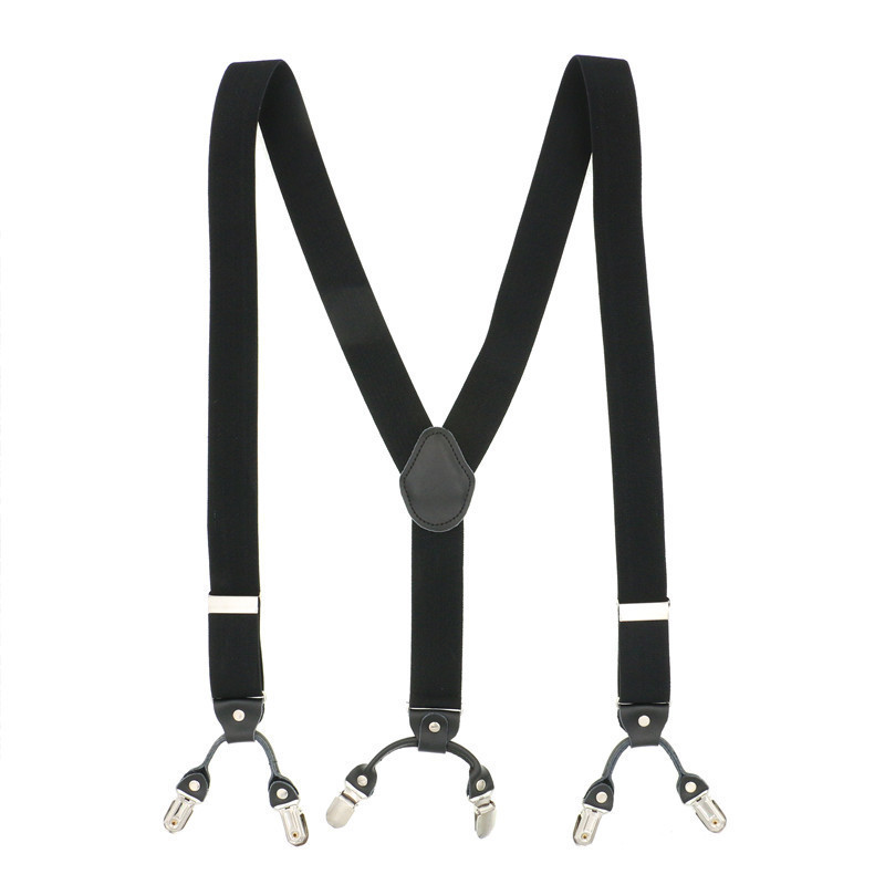 Multi Patroon raster mannen bretels casual Mode beugel Hoge kwaliteit lederen bretels Verstelbare 6 clip Riem