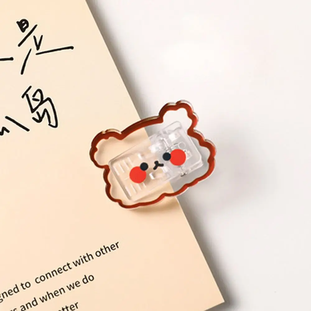 여아용 만화 아크릴 클립, 작은 클립 장식, 사진 학생 문구 종이 폴더 클립, 간식 밀봉 클립, 1pc