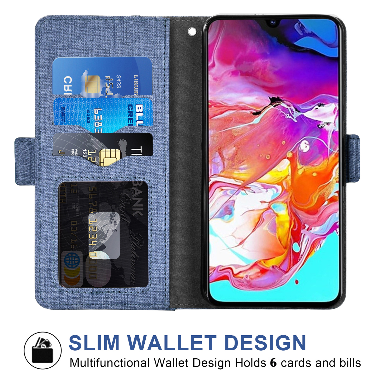 Casing Ponsel Dompet Berputar Pola Jean untuk TCL Revvl 4 Revvl 4 Plus Revvl 5G Sampul Kulit Volta