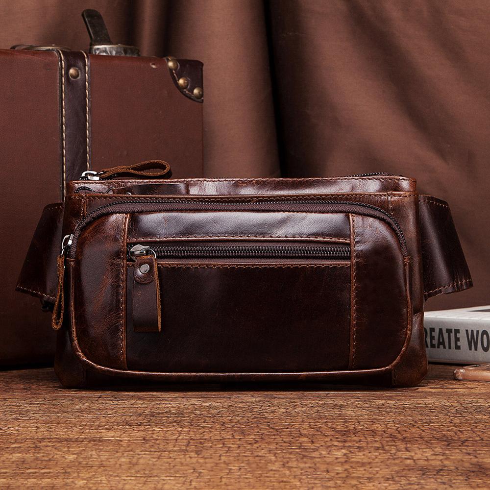 Humerpaul moda cintura packs homens organizador de couro genuíno saco peito viagem necessidade cinto telefone móvel pequeno saco vagabundo