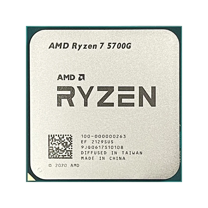 AMD Ryzen 7 5700G 3.8GHz นาฬิกาฐาน 8-Core 16-Thread โปรเซสเซอร์เดสก์ท็อป CPU, ซ็อกเก็ต AM4, กราฟิก AMD Radeon, ไม่มีพัดลมฮีทซิงค์