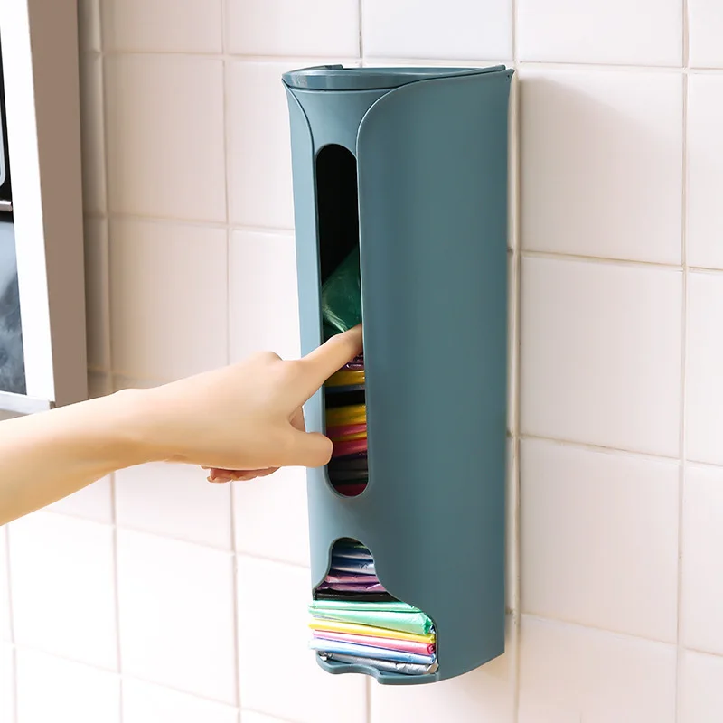 Organizzatore porta sacchetti di plastica da cucina, contenitore per sacchetti della spazzatura da appendere alla parete, contenitore per sacchetti della spazzatura da bagno, dispenser per secchi, accessorio da cucina