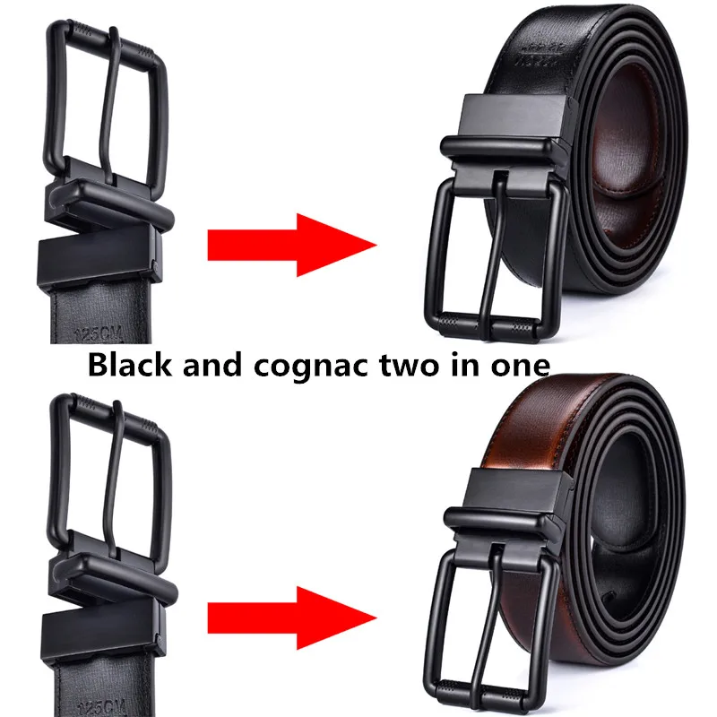 Da Nam Đảo Chiều Dây Khoác Jean Con Lăn Khóa 34MM Một Trong Những Đảo Ngược Cho 2 Màu
