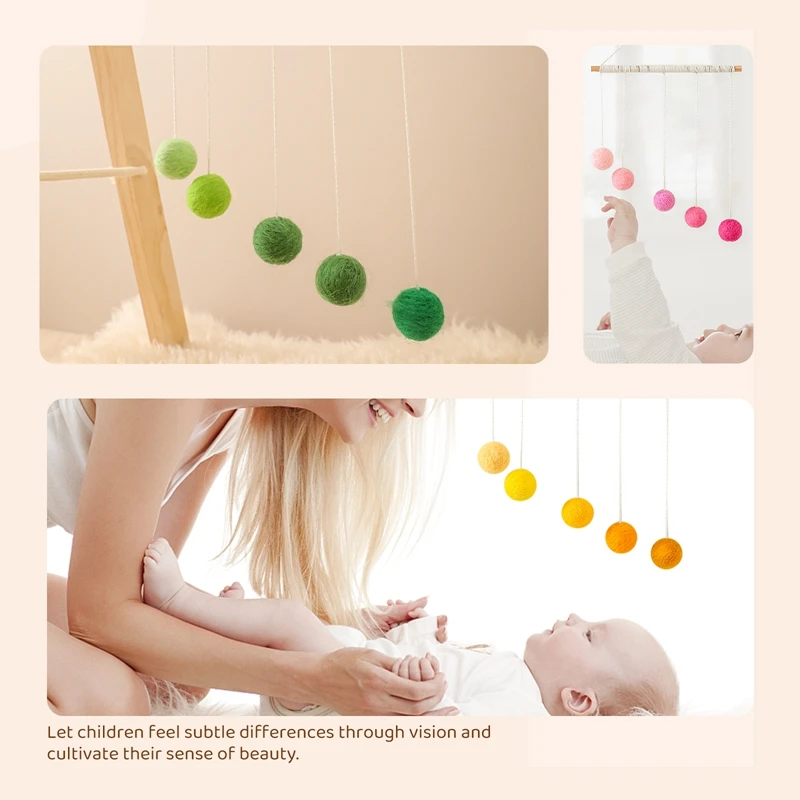 Bé Montessori Sang Trọng Bóng Mặt Dây Chuyền Di Động Nhiều Màu Sắc Treo Cũi Đồ Chơi Trẻ Em Trực Quan Cảm Giác Chơi Game Màu Nhận Thức Đồ Chơi Giáo Dục