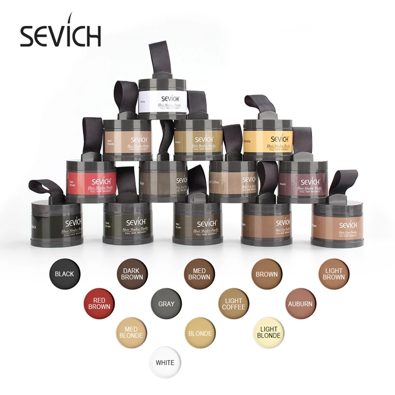 Sevich 12-Farben-Haaransatz-Puder, Haaransatz-Schatten-Schatten, vertuscht, füllt dünner werdendes Haar, Unisex-Haaransatz-Schatten-Puder, modifiziertes graues Haar
