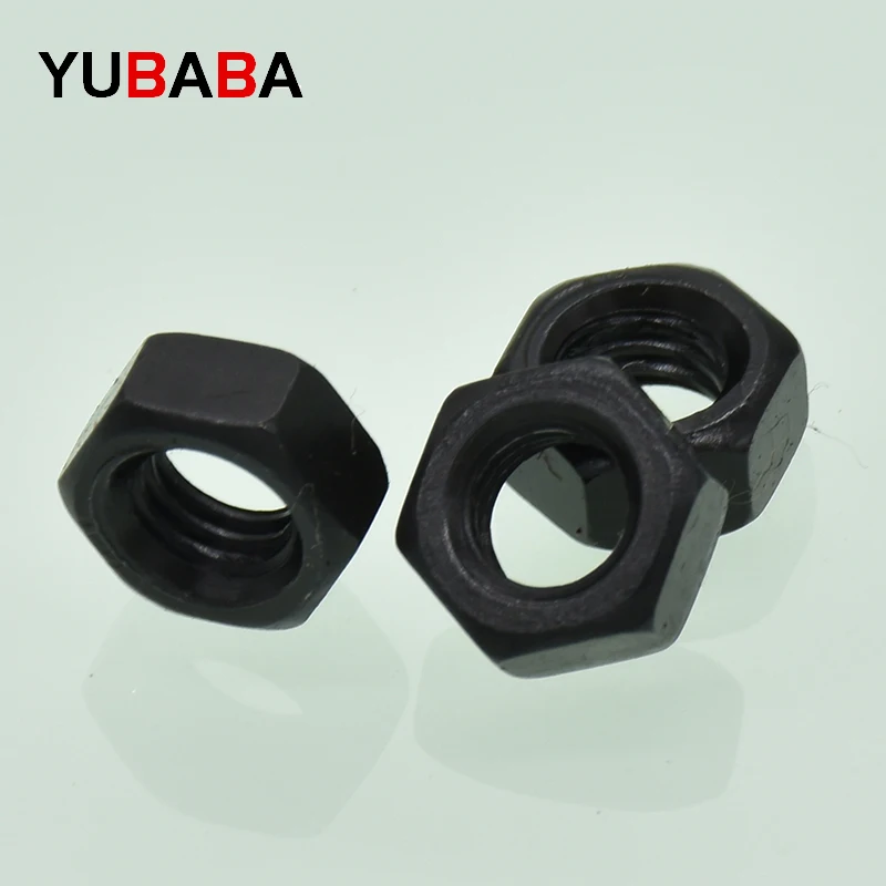 Lục Giác Loại Hạt M2 M2.5 M3 M4 M5 M6 M8 M10 M12 M14 M16 Đen Cao Cấp 8.8 Thép Carbon Lục Giác Đai Ốc GB6170