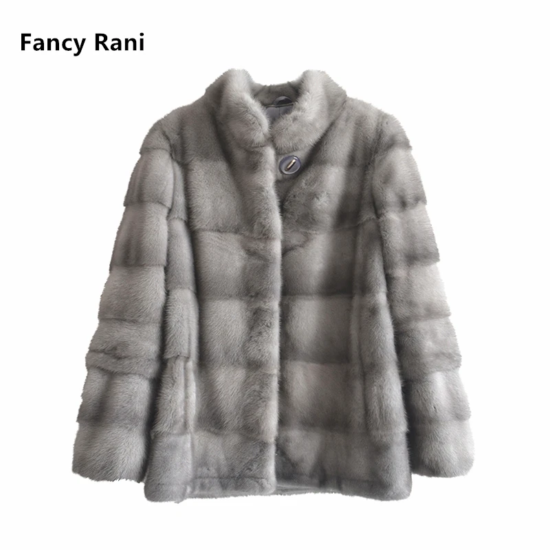 แฟนซี Rani Real Mink Fur Coat ผู้หญิงธรรมชาติฤดูหนาวแจ็คเก็ตหนังยาวหรูหราเสื้อผ้าหญิง 2023 Mink Fur Coat ผู้หญิงโปรโมชั่น