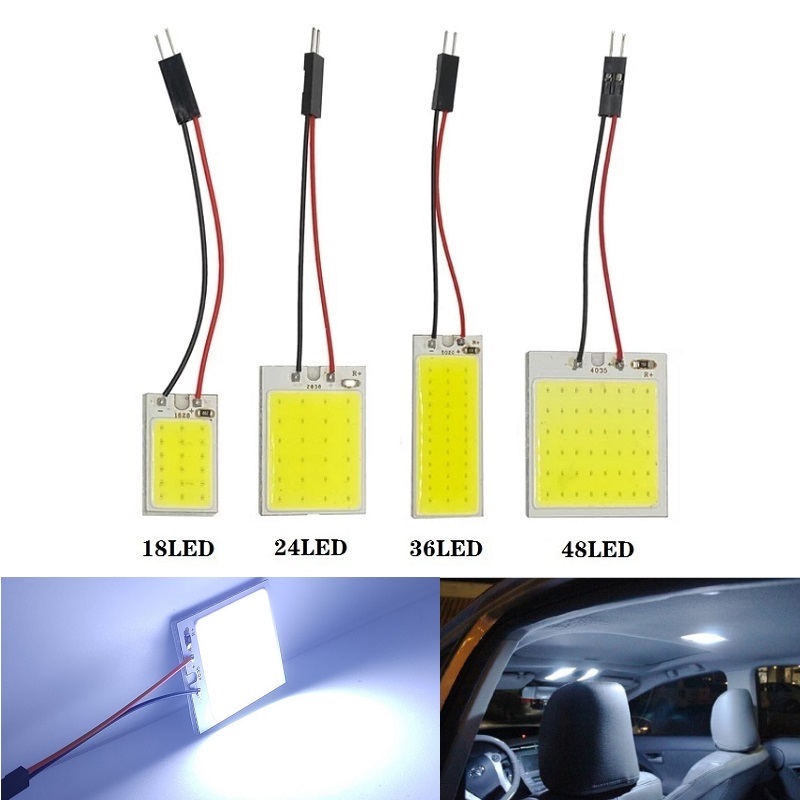 Trắng T10 W5w Cob 24SMD 36SMD 48SMD BA9S Led Xe Hơi Thông Biển Đèn Nội Thất Ô Tô Đọc Bóng Đèn Thân Cây Festoon 12V