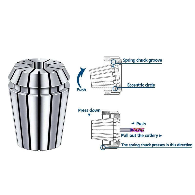 Juego de Portabrocas de precisión XCAN Spring Collet ER8 ER16 ER20 ER25 ER32 ER40 para máquina de grabado CNC, portaherramientas de torno de fresado