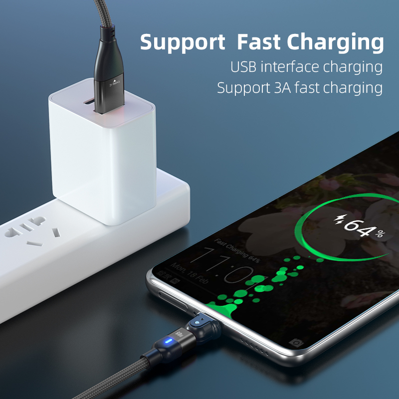 Kabel USB Tipe C 3 In 1 Ke Kabel USB Tipe C Pengisian Cepat untuk iPhone Samsung PD 60W Pengisian Cepat Kabel USB 360 ° untuk Perangkat Tipe C
