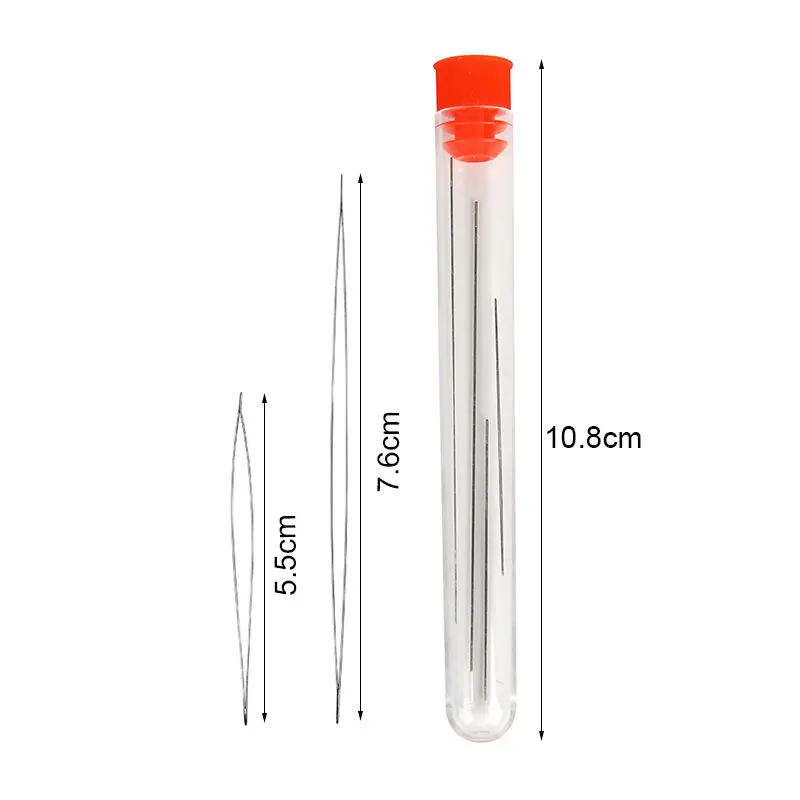 1 ชุดเปิด Big Eye Beading เข็มลูกปัดสร้อยคอสร้อยข้อมือเครื่องมือสแตนเลส Self Threading เข็ม Pins สําหรับเครื่องประดับอุปกรณ์