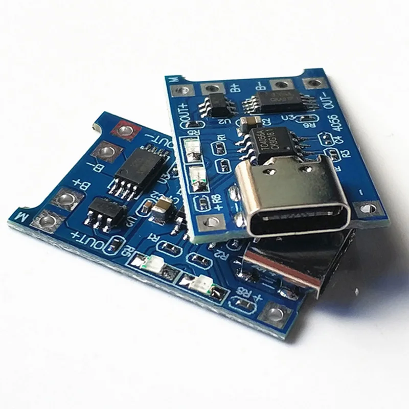 5 uds tipo c/Micro/Mini USB 5V 1A 18650 TP4056 módulo de cargador de batería de litio placa de carga con protección Dual 1A Li-ion