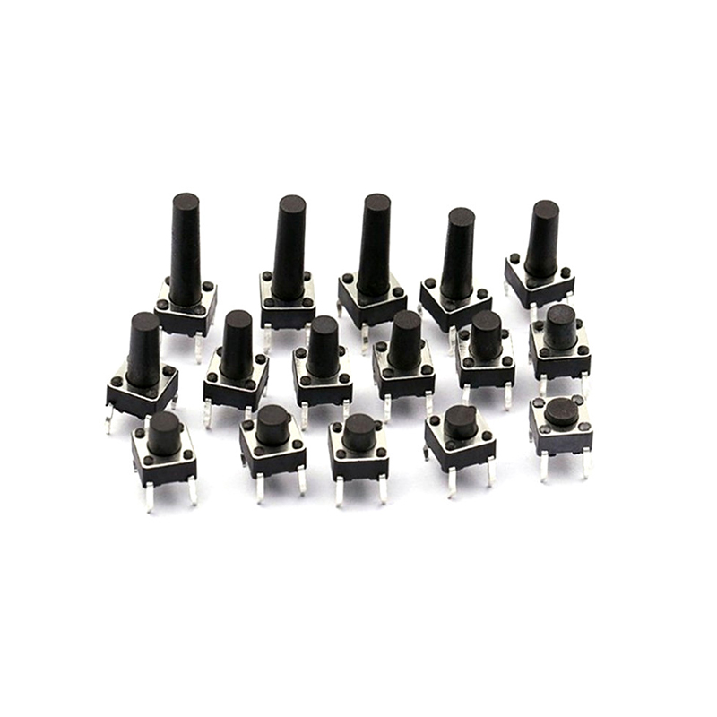 50 sztuk/partia 6x6mm przełącznik taktowy przełącznik wciskany 12V miedź 4PIN DIP mikroprzełącznik do telewizora/przycisk do użytku domowego 6*6 6*6*4.3/5/6/7-13MM