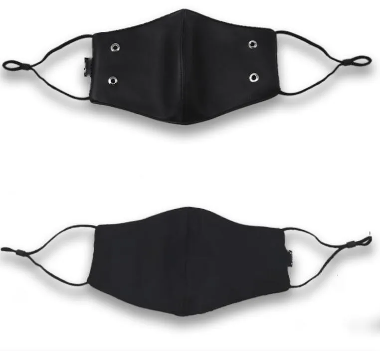 ผู้ชายผู้หญิง windproof หน้ากากหนังกันน้ํา Lady's Breathable ซับผ้าฝ้าย PU หนังปาก-muffle R3072