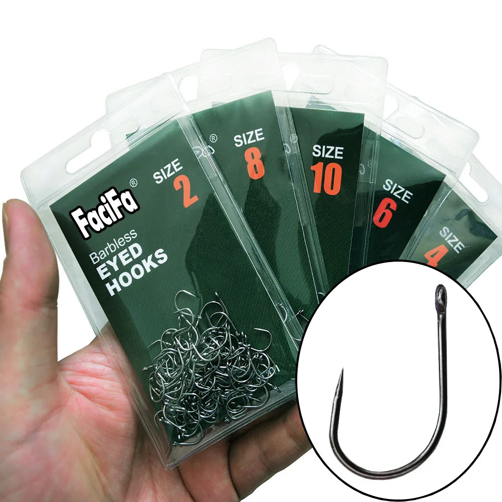 50 Uds. Anzuelos de pesca de carpa circulares sin púas con agujero tamaño 2 4 6 8 10 12 anzuelo individual