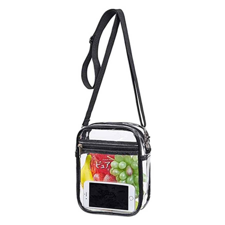 ผู้หญิง/ผู้ชาย PVC ขนาดเล็กสแควร์กระเป๋าสุภาพสตรีโปร่งใสกันน้ำ Crossbody กระเป๋าสำหรับ Unisex ฤดูร้อน Beach Pack เหรียญกระเป๋า