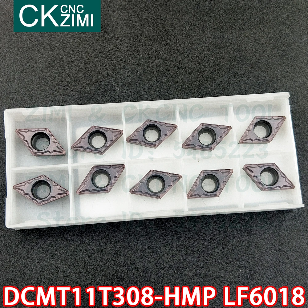 DCMT11T308-HMP LF6018 DCMT 11T308 HMP Sisipan Karbida Alat Sisipan Balik Eksternal Alat Bubut Logam CNC untuk Baja Tahan Karat