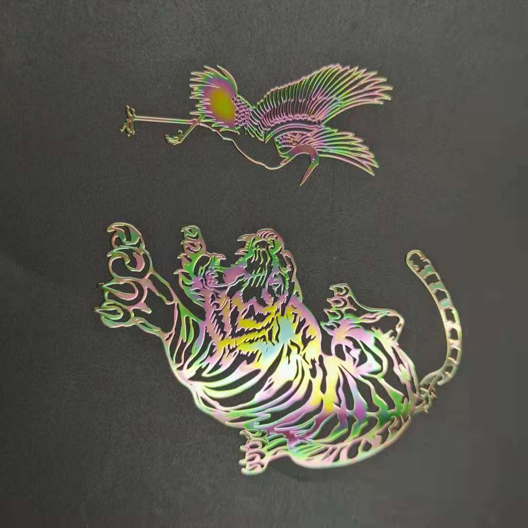 Stiker Anime ponsel, 2 buah logam derek terbang stiker ponsel stiker Anime untuk Laptop Iphone mobil IPAD atau helm stiker dekorasi rumah