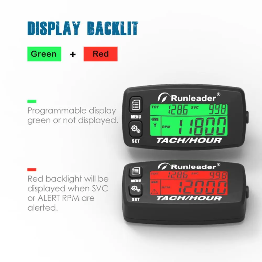 Cảm Ứng Đo Tốc Độ Đồng Hồ Đo Động Cơ Giờ Đồng Hồ Báo Vòng/phút Backlit Resettable Tacho Giờ Mét Cho Xe Máy ATV Cỏ HM032B