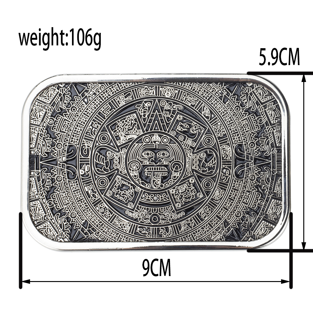 Aztec Calendar Men's Metal Belt Buckle Jeans Accessories คุณภาพสูง
