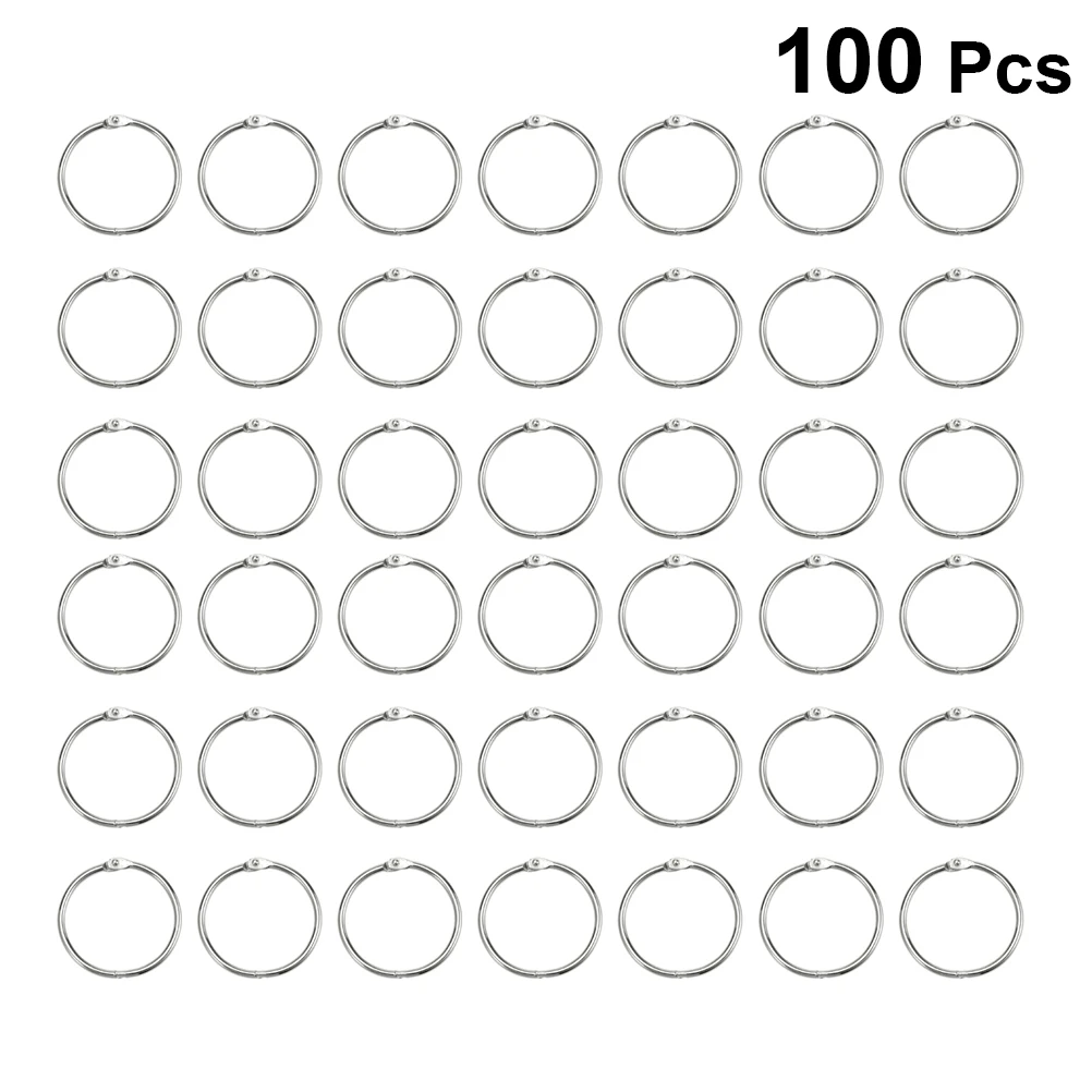 100Pcs Lose-Blatt Binde Ringe DIY Öffnen Binde Hoops Bindung Ringe (Innen Durchmesser 25mm Außen Durchmesser 30mm)
