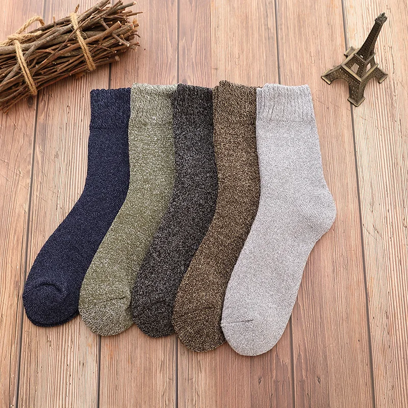 5 pares de calcetines gruesos para hombre, toalla de alta calidad, calcetines de invierno para mantener el calor, calcetines de algodón para regalo de Navidad para hombre, talla térmica 38-45