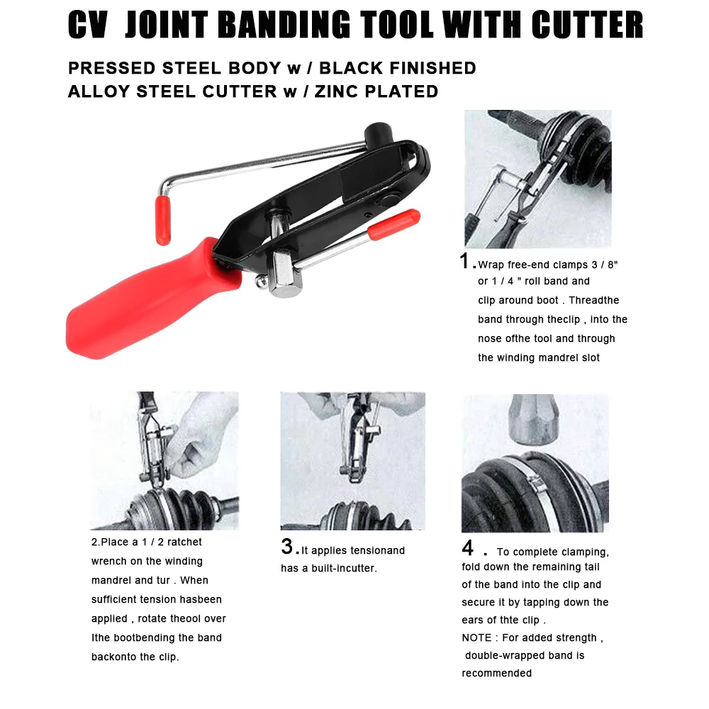 ทนทาน CV Joint BOOT CLAMP คีมรถแถบมือชุดเครื่องมือชุดซ่อมรถยนต์สําหรับท่อไอเสียการใช้ FILTER มือเครื่องมือติดตั้ง