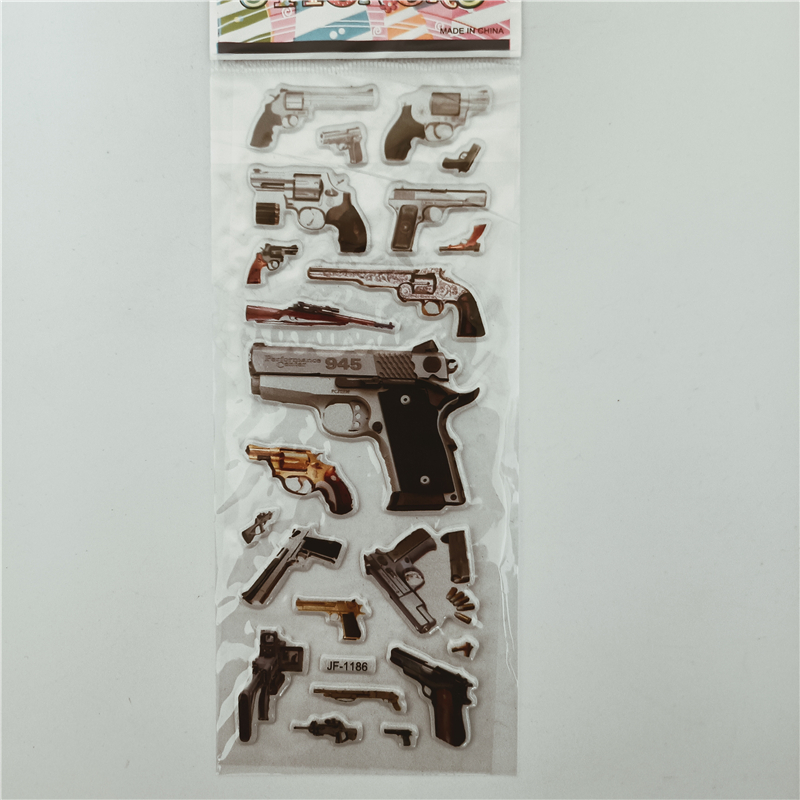 Bộ 6 Khẩu Súng Lục Súng Dán Đồ Chơi Dành Cho Trẻ Em Trên Sổ Lưu Laptop Xách Tay Bé Trai Tự Làm Súng Trường Bắn Tỉa Súng Cầm Tay Miếng Dán
