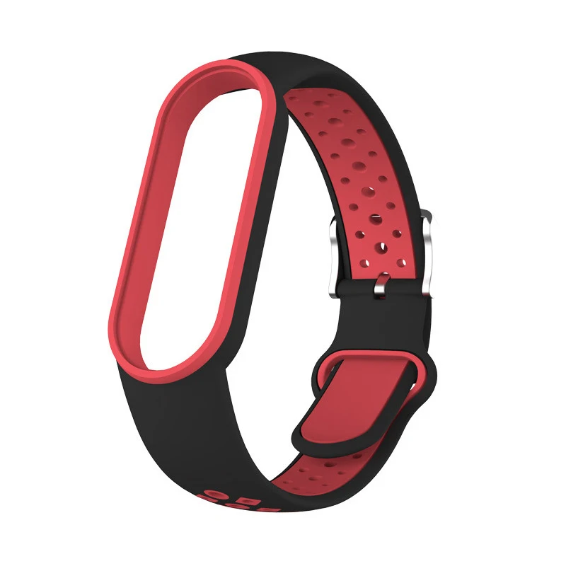 ベルトシャオ mi mi バンド 5 6 2 色のシリコンブレスレットスポーツ通気性ストラップ miband 5 miband7 交換用リストバンド
