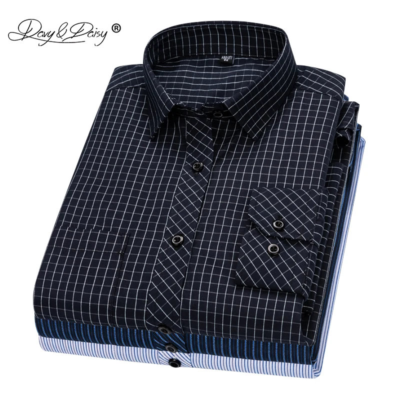 DAVYDAISY 2020 Hàng Mới Về Áo Sơ Mi Nam Dài Tay Sơ Mi Dây Chéo Kẻ Sọc Thời Trang Nhân Quả Đầm Người Áo Sơ Mi 17 Màu Thương Hiệu Quần Áo DS342