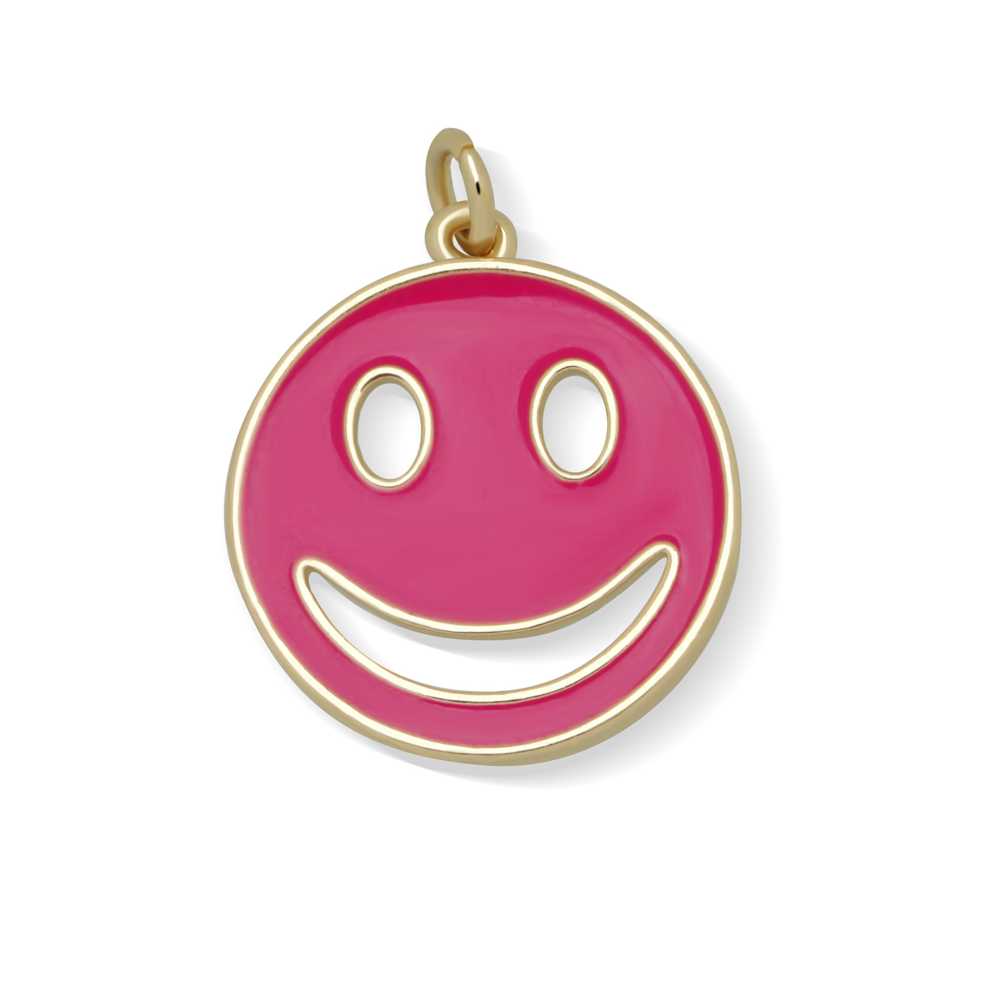 Sepuluh Warna Lapis Emas Kuningan Smilling Wajah Tertawa Enamel Liontin Jimat untuk Hip Hop Boho Kalung Raja DIY Perhiasan Temuan Hadiah