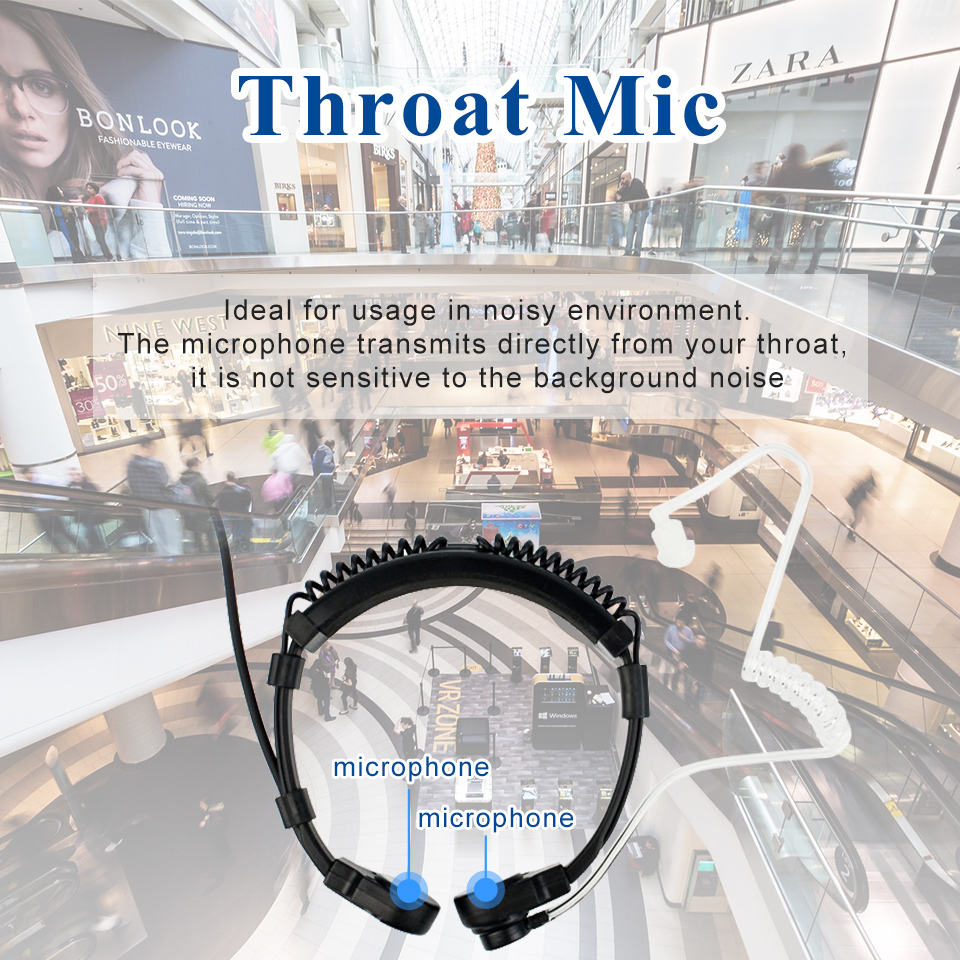 Retevis-Throstomic Walkie-talkieヘッドセット、トランシーバー、covert、チューブフィンガーt、Baofeng uv 5r、quansheng uv k5、uv k6、k58用イヤピース