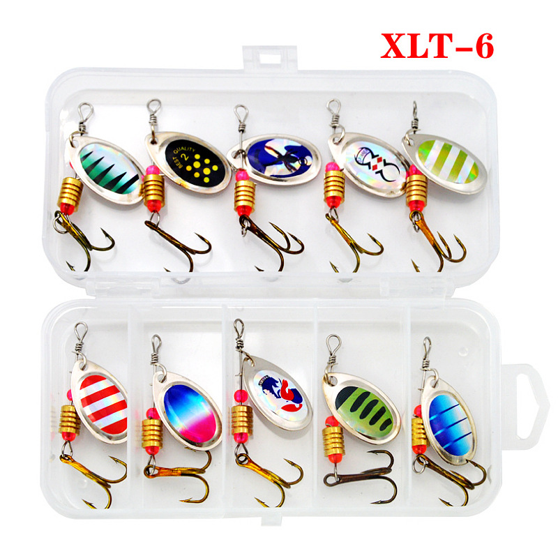Mới Nhất Kim Loại Thìa Spinner Mồi Dụ Cá 16 Set Spoonbait Crankbaits Câu Cá Wobblers Cho Pike Móc Bộ Mồi Giả