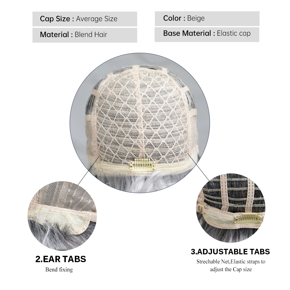 HAIRCUBE สั้น Ombre วิกผมสีบลอนด์ Bangs สำหรับสีขาวธรรมชาติทุกวัน Bob Wigs มนุษย์ผสมเส้นใยสังเคราะห์ความร้อนทน