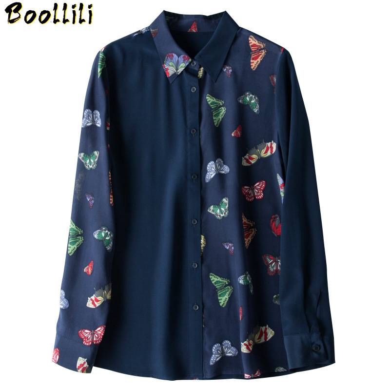 Boollili Real Silk Shirt Blouse Women Womens Tops and Blouses Ladies Tops Women Clothes Blusas Mujer De Moda 2020