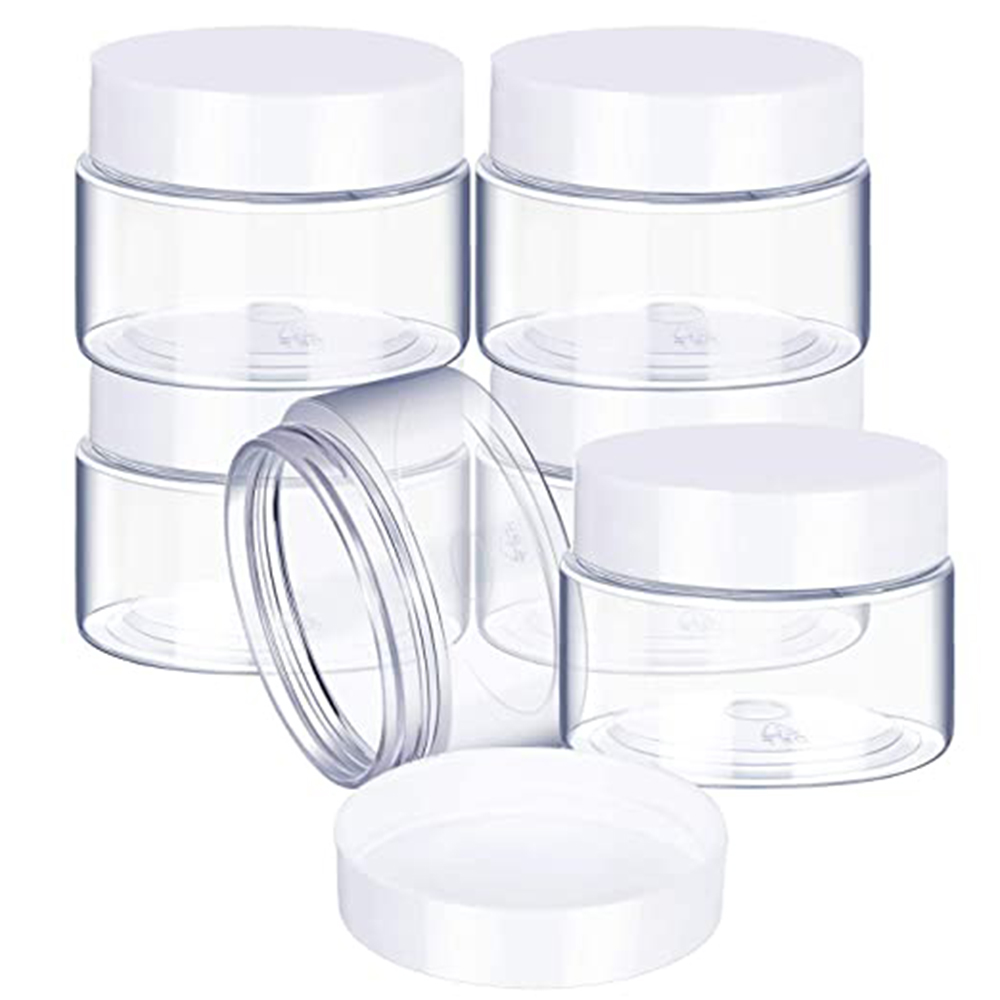 6pcs 30/40/50/60/80ml Empty Plastic Cosmetic Makeup Jar Pots Transparent Sample Bottles Eyeshadow Cream Lip Balm Container