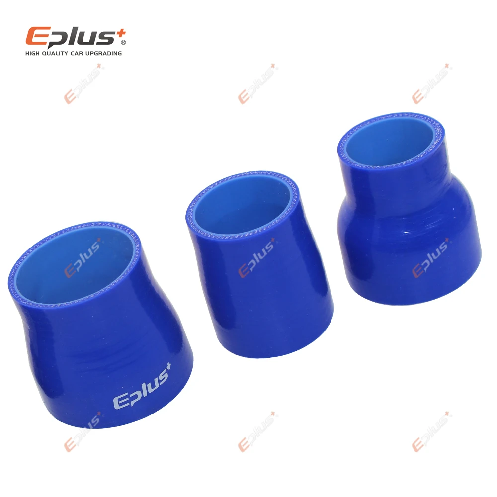 EPLUS Universal Silicone Tubing Hose Straight Big To Small Connector Car Intercooler Turbo Intake Pipe Coupler Blue Multi Size