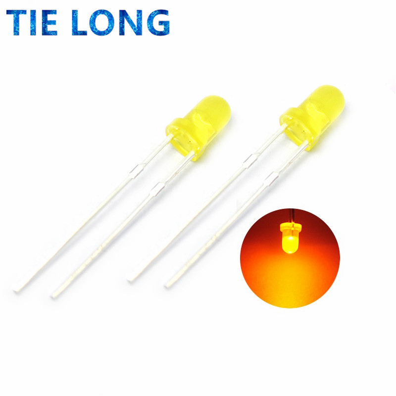 100pcs 3mm LED Light Assorted Kit DIY LEDs Set White Yellow Red Green Blue 5kinds X 20pcs=100pcs