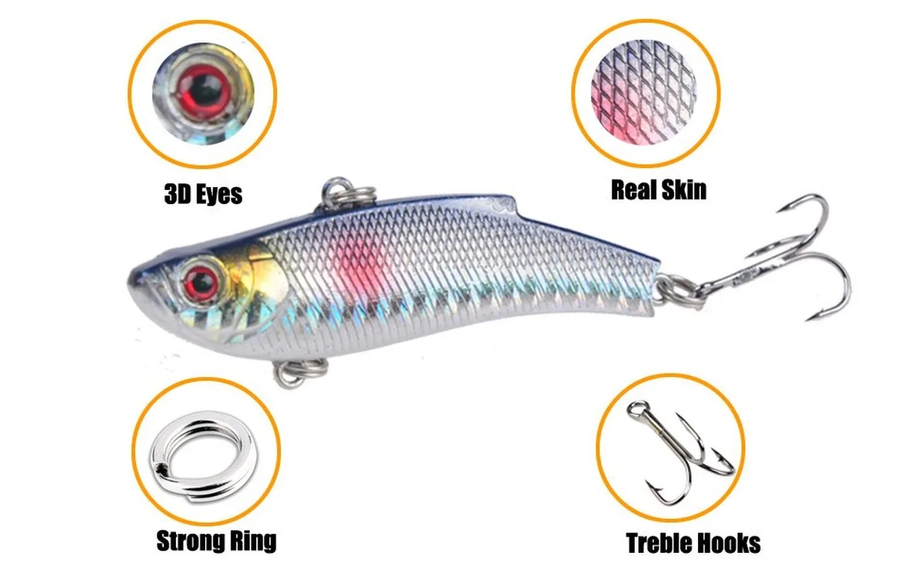 1 Cái 7Cm/20G Nhân Tạo Nhật Bản VIB Mồi Dụ Cá Dẫn Bên Trong Mồi Lặn Xoay Mồi Mùa Đông biển Câu Cá