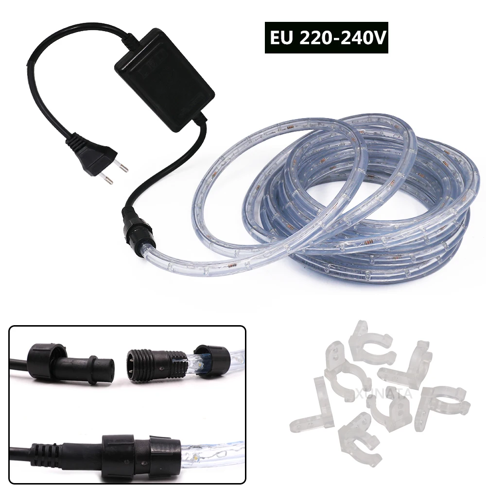 AC 220V 네온 스트립 LED 스트립 방수 네온 사인 LED 빛 크리스마스 파티 장식 야외 무지개 튜브 로프 빛 Led 스트립