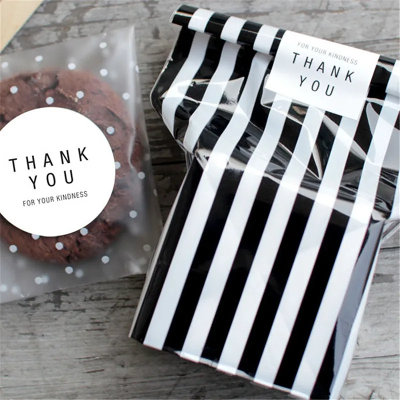 100 ชิ้น/ล็อตจุดโปร่งแสงพลาสติกบรรจุภัณฑ์คุกกี้ Cupcake Wrapper Self Adhesive กระเป๋าวันเกิดงานแต่งงานตกแต่ง
