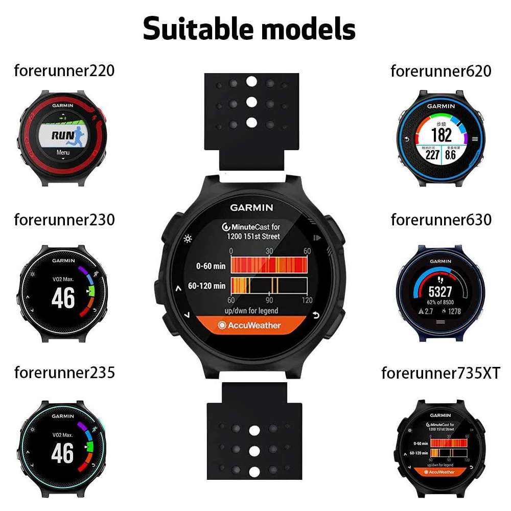 Correa de reloj para Garmin Forerunner 235 235 Lite 735XT, pulsera de silicona para Forerunner 220 230 620 630