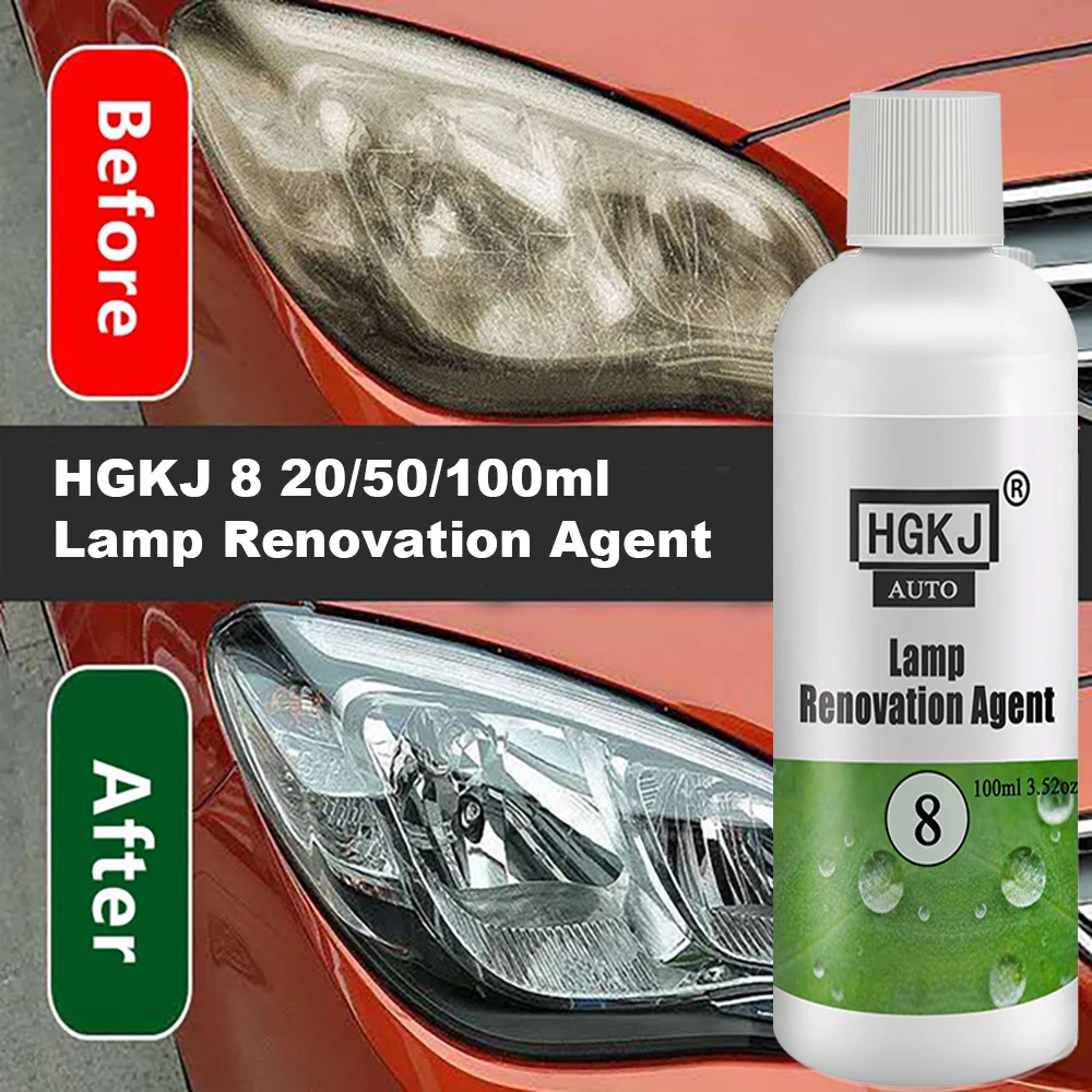 HGKJ 8 Đèn Đổi Mới Đại Lý Tự Động Đèn Pha Đèn Pha Ba Lan Phục Hồi Bộ Bảo Vệ Lâu Dài Oxy Hóa Chất Lỏng Cho Xe Ô Tô