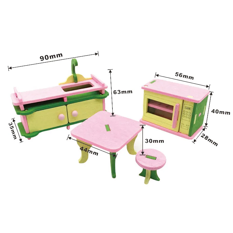 1:12 Nhà Búp Bê Thu Nhỏ Đồ Nội Thất Bằng Gỗ Sáng Tạo Phòng Tắm Phòng Ngủ Nhà Hàng Dành Cho Trẻ Em Hình Hành Động Nhà Búp Bê Trang Trí Búp Bê