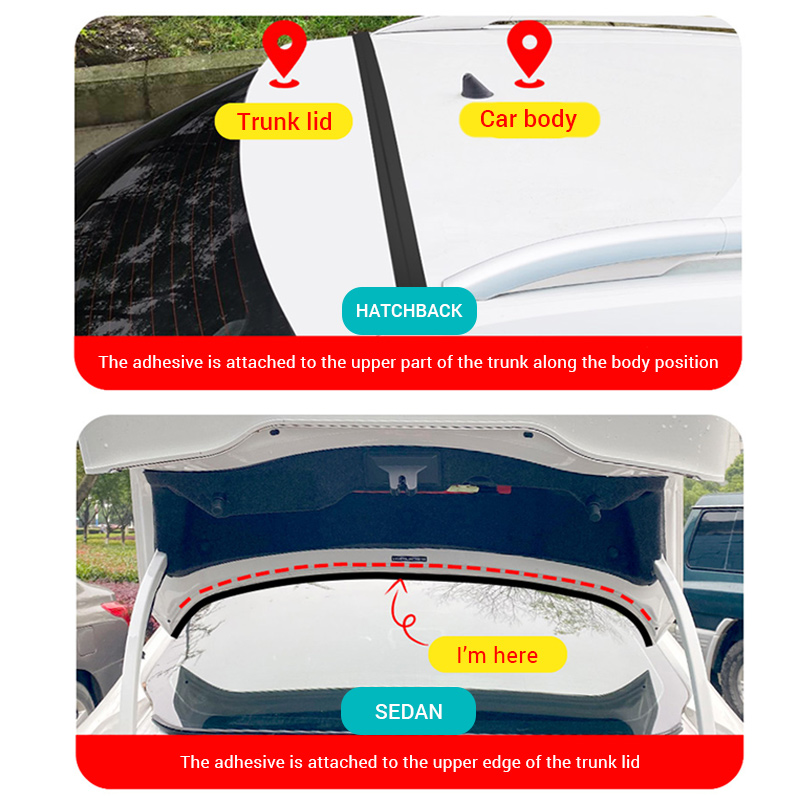 SEAMETAL Kofferraum Dach Gummi Dichtung Streifen Universal Auto Dach Lücke Dichtung Streifen Für SUV Fließheck Auto Dichtstoff Trim Zubehör