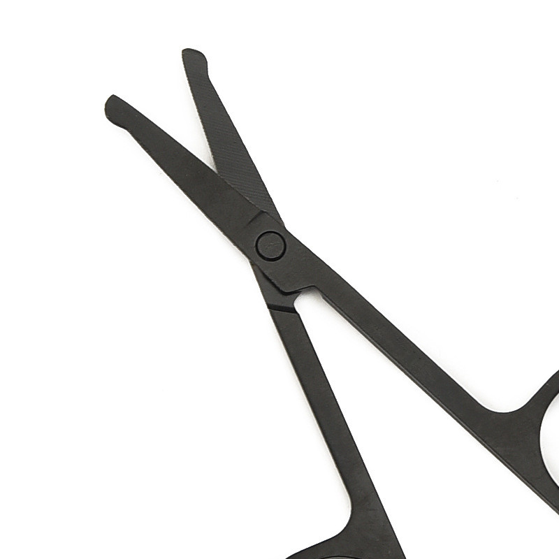 กรรไกรตัดผมจมูกมินิสแตนเลสรอบหัวความงามTrimmerจมูกผมTrimmerแบบพกพาErgonomicsเครื่องตัดผมจมูก