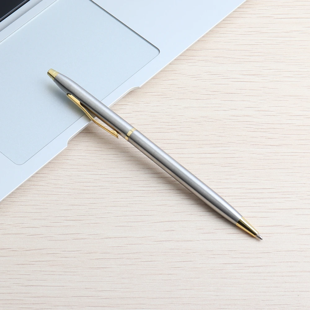 2/11/20 Chiếc Bút Bi Thép Không Gỉ Cần Quay Kim Loại Bút Bi Văn Phòng Phẩm Ballpen 0.7 Mm Xanh Dương mực In Văn Phòng & Đồ Dùng Học Tập