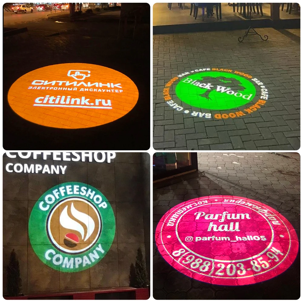 Custom Led HD ในร่มประตูกลางแจ้ง ip67 กันน้ําหมุนโคมไฟโฆษณาภาพโปรเจคเตอร์ Gobo โลโก้โปรเจคเตอร์